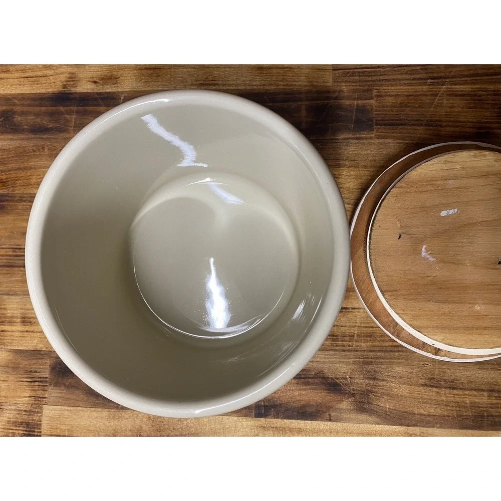 2 quart ceramic crock w/ lid cache pot planter roseville friendship pottery fp‎